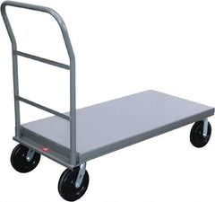 Jamco - 4,000 Lb Capacity Platform Truck - Steel Deck, 48" OAW, 12" Platform Height, Phenolic Casters - Benchmark Tooling