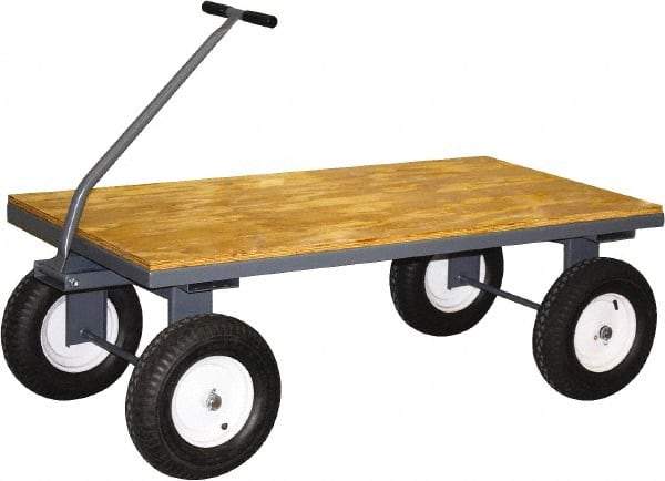 Jamco - 2,500 Lb Capacity Wood/Steel Steel Wagon Truck - 30" OAW, 20" Platform Height, Mold-On Rubber Casters - Benchmark Tooling