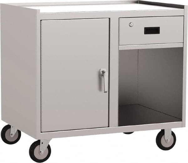 Jamco - 36" Wide x 34" High x 24" Deep, Mobile Closed Cabinet - 1,200 Lb Capacity, 18" Shelf Clearance - Benchmark Tooling