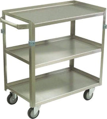 Jamco - 600 Lb Capacity, 30" Wide x 16" Long x 34" High Shelf Cart - 3 Shelf, Stainless Steel, 4 Swivel Casters - Benchmark Tooling