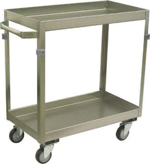 Jamco - 600 Lb Capacity, 48" Wide x 22" Long x 34" High Deep Shelf Cart - 2 Shelf, Stainless Steel, 4 Swivel Casters - Benchmark Tooling