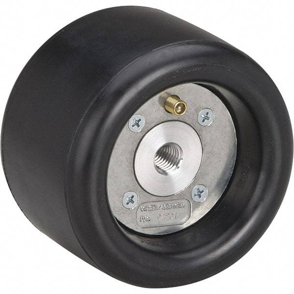 Dynabrade - 3-1/4" Wheel OD, 3" Wheel Width, 7,000 RPM, Aluminum, Pneumatic Wheel without Hub - 10-11/16" Long x 3" Wide, 1" Wheel Arbor Hole, For Use with 13204, 13505, 13515 & 13520 Dynastraight Air-Powered Abrasive Finishing Tools - Benchmark Tooling