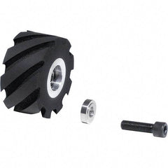 Dynabrade - 2" Diam x 1" Wide Contact Wheel Assembly - 1/4" Arbor Hole, Standard, 90 Duro Urethane Face - Benchmark Tooling