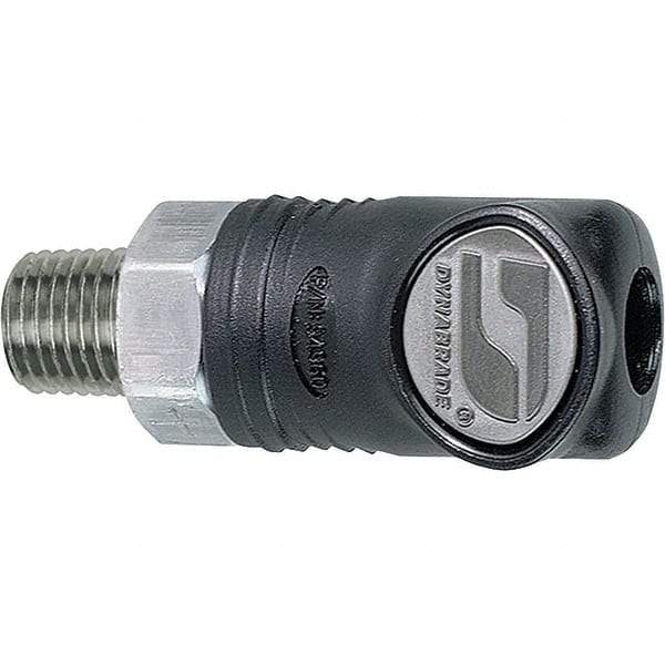 Dynabrade - 1/4 Male NPT Pneumatic Hose Coupler - 1/4" Body Diam - Benchmark Tooling