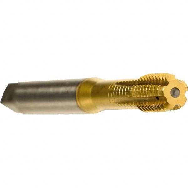 Emuge - #10-32 UNF 2BX Modified Bottoming Thread Forming Tap - Cobalt, TiN Finish, 2.756" OAL, 0.394" Thread Length, Right Hand Thread, Series Druck - Benchmark Tooling