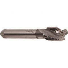 Emuge - M10x1.00 Metric Fine 3 Flute 6H Modified Bottoming Spiral Flute Tap - Cobalt, Bright Finish, 90mm OAL, Right Hand Flute, Right Hand Thread, Series Rekord D - Exact Industrial Supply