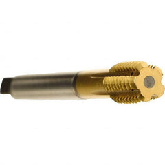 Emuge - 7/16-20 UNF 2BX Modified Bottoming Thread Forming Tap - Cobalt, TiN Finish, 3.937" OAL, 0.512" Thread Length, Right Hand Thread, Series Druck - Benchmark Tooling