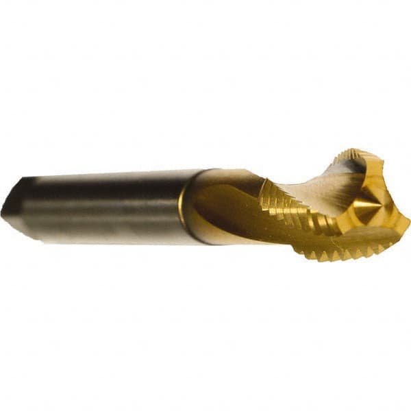 Emuge - 9/16-18 UNF 3 Flute 2BX Modified Bottoming Spiral Flute Tap - Cobalt, TiN Finish, 3.937" OAL, Right Hand Flute, Right Hand Thread, Series Rekord D - Benchmark Tooling