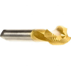 Emuge - M36x4.00 Metric 4 Flute 6HX Modified Bottoming Spiral Flute Tap - Cobalt, TiN Finish, 200mm OAL, Right Hand Flute, Right Hand Thread, Series Rekord D - Benchmark Tooling