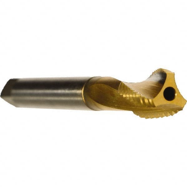 Emuge - 1-8 UNC 3 Flute 2BX Modified Bottoming Spiral Flute Tap - Cobalt, TiN Finish, 6.299" OAL, Right Hand Flute, Right Hand Thread, Series Rekord D - Benchmark Tooling