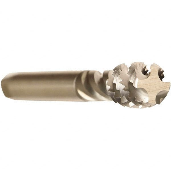 Emuge - 3/4-14" BSPP, 5 Flutes, Bottoming Chamfer, Bright Finish, Cobalt British Standard Pipe Tap - 0.7874" Shank Diam, 0.6299" Square Size, Series Enorm - Exact Industrial Supply