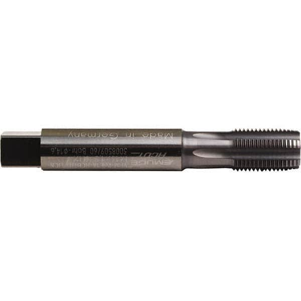 Emuge - M8x1.00 Metric Fine 6HX 5 Flute TiCN Finish Solid Carbide Straight Flute Machine Tap - Bottoming, Right Hand Thread, 90mm OAL, 15mm Thread Length, Oversize - Exact Industrial Supply