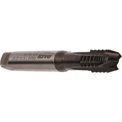 Emuge - M3.5x0.60 Metric Coarse, 3 Flute, Nitride Finish, Cobalt Spiral Point Tap - Plug Chamfer, Right Hand Thread, 56mm OAL, 12mm Thread Length, 4mm Shank Diam, 6H Class of Fit, Series Rekord B - Exact Industrial Supply