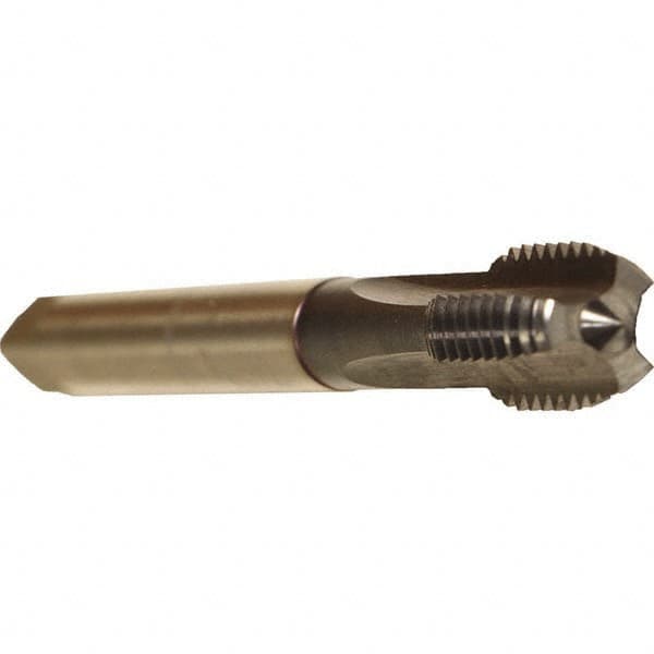 Emuge - M22x2.50 Metric Coarse 6HX 4 Flute TiCN Finish Cobalt Straight Flute Machine Tap - Modified Bottoming, Right Hand Thread, 140mm OAL, 32mm Thread Length, Oversize, Through Coolant - Benchmark Tooling