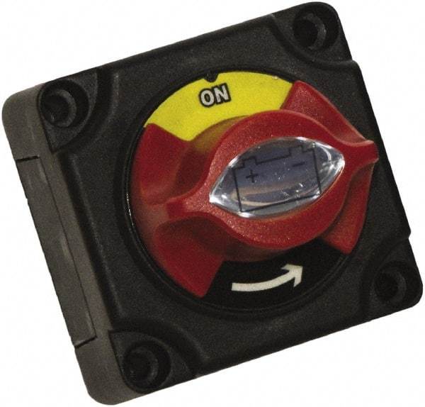 Battery Doctor - 2 Position, 12 Volt, 300 Amp, Single Battery Disconnect Switch - On-Off Sequence, Black & Red - Benchmark Tooling