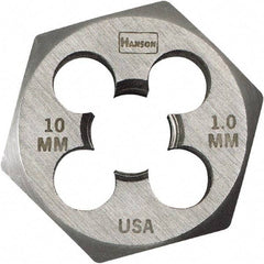 Irwin Hanson - M14x1.25 Metric Fine Thread, 1-7/16" Hex, Right Hand Thread, Hex Rethreading Die - Carbon Steel - Exact Industrial Supply