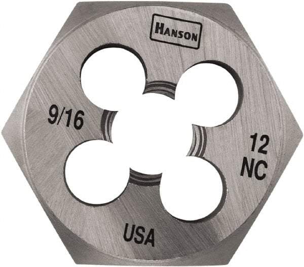 Irwin Hanson - 3/4-16 UNF Thread, 1-7/16" Hex, Right Hand Thread, Hex Rethreading Die - Carbon Steel - Exact Industrial Supply