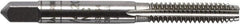 Irwin Hanson - 1-8 UNC 2B 4 Flute Bright Finish Carbon Steel Straight Flute Standard Hand Tap - Plug, Right Hand Thread, Oversize - Exact Industrial Supply