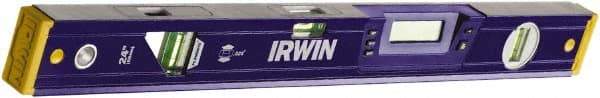 Irwin - 24" Long 3 Vial Box Beam Level - Aluminum, Blue - Benchmark Tooling