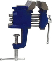 Irwin - 3" Jaw Width, 2" Opening Capacity, 3" Throat Depth, Steel Stationary Bench Vise - Clamp-On Base Attachment, Anvil - Benchmark Tooling