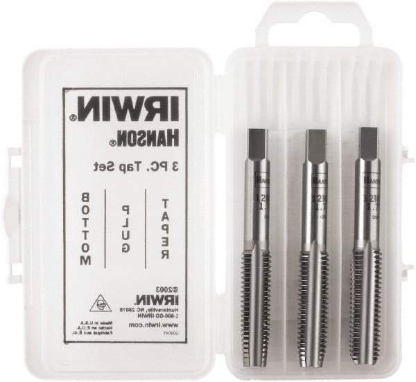 Irwin Hanson - M10x1.00 Metric, 4 Flute, Bottoming, Plug & Taper, Bright Finish, Carbon Steel Tap Set - Right Hand Cut, 2B Class of Fit, Series Hanson - Benchmark Tooling