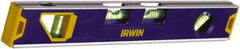 Irwin - Magnetic 12" Long 4 Vial Torpedo Level - Aluminum, Blue - Benchmark Tooling