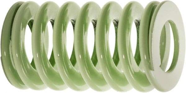 Associated Spring Raymond - 1-1/2" Hole Diam, 3/4" Rod Diam, 4-1/2" Free Length, Light Green Die Spring - 365 Lb Max Deflection, 2.8898" Max Deflection, Ultra Light Duty, Chromium Alloy Steel - Benchmark Tooling