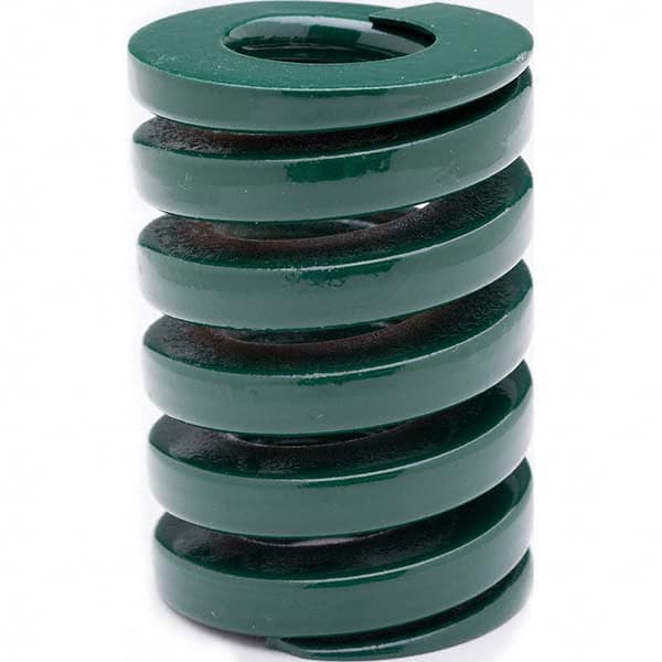 Associated Spring Raymond - 18mm Hole Diam, 9mm Rod Diam, 80mm Free Length, Green Die Spring - Benchmark Tooling