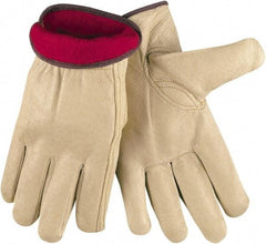 MCR Safety - Size XL Cold Protection Work Gloves - For Work & Driver, Uncoated, Natural/Red, Paired - Benchmark Tooling