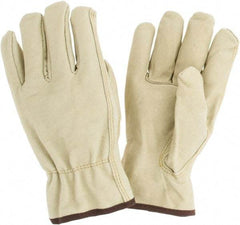 MCR Safety - Size L Cold Protection Work Gloves - For Work & Driver, Uncoated, Natural/Red, Paired - Benchmark Tooling