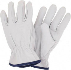 MCR Safety - Size XL Goatskin General Protection Work Gloves - For Work & Driver, Uncoated, Slip-On Cuff, Cream, Paired - Benchmark Tooling