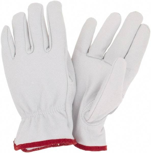 MCR Safety - Size S Goatskin General Protection Work Gloves - For Work & Driver, Uncoated, Slip-On Cuff, Cream, Paired - Benchmark Tooling