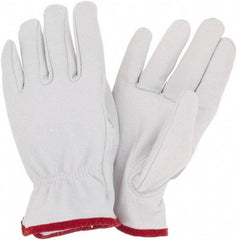 MCR Safety - Size S Goatskin General Protection Work Gloves - For Work & Driver, Uncoated, Slip-On Cuff, Cream, Paired - Benchmark Tooling