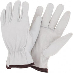 MCR Safety - Size L Goatskin General Protection Work Gloves - For Work & Driver, Uncoated, Slip-On Cuff, Cream, Paired - Benchmark Tooling