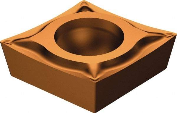Sandvik Coromant - CCGT21.5 UM Grade 1125 Carbide Turning Insert - TiAlN/AlCr2O3 Finish, 80° Diamond, 1/4" Inscr Circle, 3/32" Thick, 0.2mm Corner Radius - Benchmark Tooling