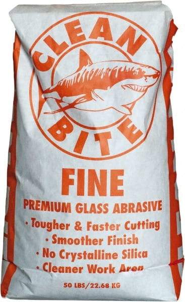 NC Minerals - Fine Grade Angular Crushed Glass - 80 to 100 Grit, 50 Lb Bag - Benchmark Tooling