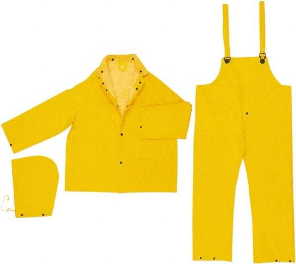 MCR Safety - Size S, Yellow, Rain, Disposable Encapsulated Suit - Detachable Hood, Take Up Snaps Ankle, Take Up Snaps Wrist - Benchmark Tooling