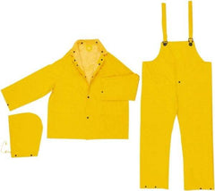 MCR Safety - Size S, Yellow, Rain, Disposable Encapsulated Suit - Detachable Hood, Take Up Snaps Ankle, Take Up Snaps Wrist - Benchmark Tooling