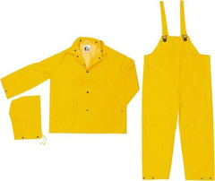 MCR Safety - Size M, Yellow, Rain, Disposable Encapsulated Suit - Detachable Hood, Take Up Snaps Ankle, Take Up Snaps Wrist - Benchmark Tooling