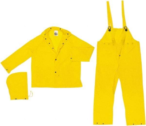 MCR Safety - Size 5XL, Yellow, Rain, Disposable Encapsulated Suit - Detachable Hood, Take Up Snaps Ankle, Take Up Snaps Wrist - Benchmark Tooling