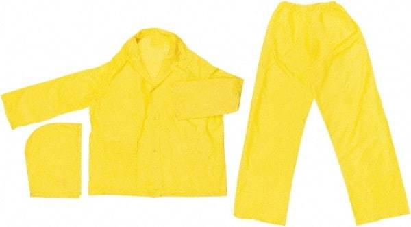 MCR Safety - Size 4XL, Yellow, Rain, Disposable Encapsulated Suit - Detachable Hood, Take Up Snaps Ankle, Take Up Snaps Wrist - Benchmark Tooling
