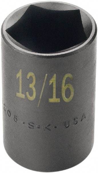 SK - 1/2" Drive 13/16" Standard Impact Socket - 5 Points, 2" OAL - Benchmark Tooling