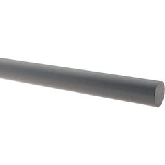 Made in USA - 5' Long, 3-1/4" Diam, PVC Plastic Rod - Gray - Benchmark Tooling