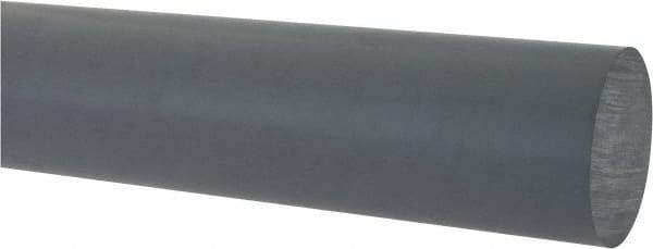 Made in USA - 5' Long, 1-1/4" Diam, PVC Plastic Rod - Gray - Benchmark Tooling