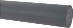 Made in USA - 5' Long, 2" Diam, CPVC Plastic Rod - Gray - Benchmark Tooling