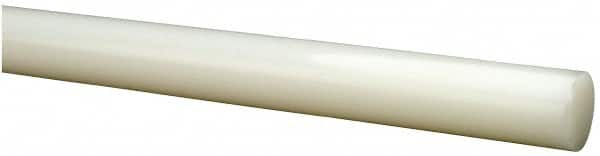 Value Collection - 8' Long, 5/8" Diam, Polyethylene (HDPE) Plastic Rod - White - Benchmark Tooling