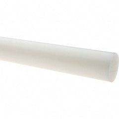 Value Collection - 8' Long, 1/2" Diam, Polyethylene (HDPE) Plastic Rod - White - Benchmark Tooling