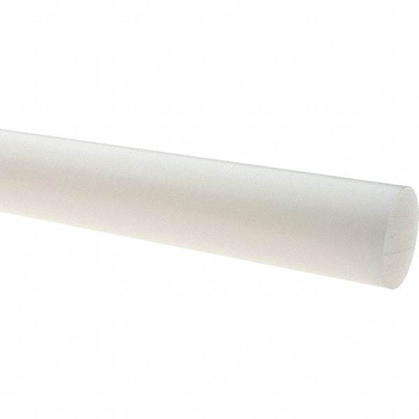 Value Collection - 4' Long, 5/8" Diam, Polyethylene (HDPE) Plastic Rod - White - Benchmark Tooling