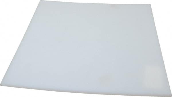 Made in USA - 3/16" Thick x 12" Wide x 1' Long, Polyethylene (UHMW) Sheet - White, ±0.20% Tolerance - Benchmark Tooling
