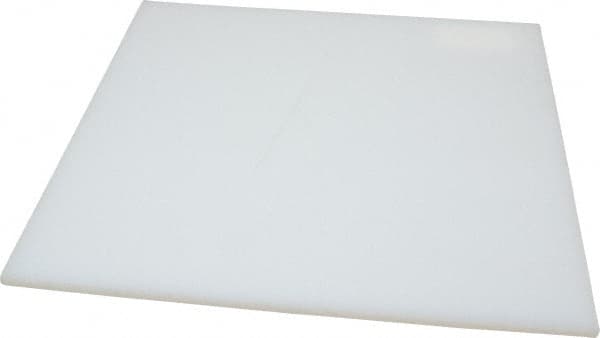 Made in USA - 1/4" Thick x 12" Wide x 1' Long, Polyethylene (UHMW) Sheet - White, ±0.20% Tolerance - Benchmark Tooling